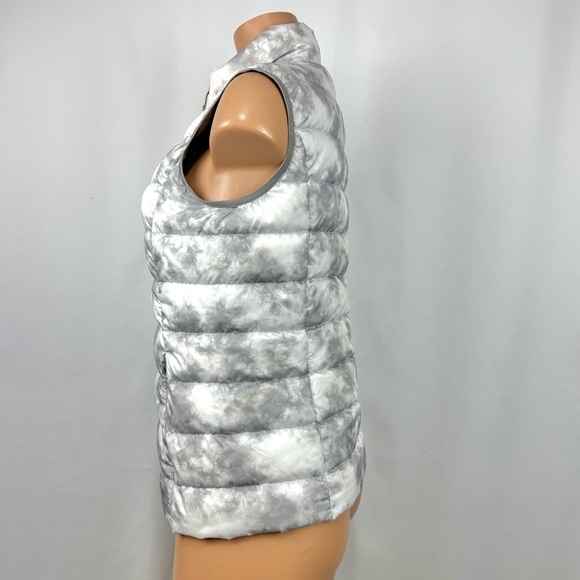 Eddie Bauer Puffer Vest Jacket Full Zip EB650 Down Insulated Womens S Gray White - Picture 5 of 13
